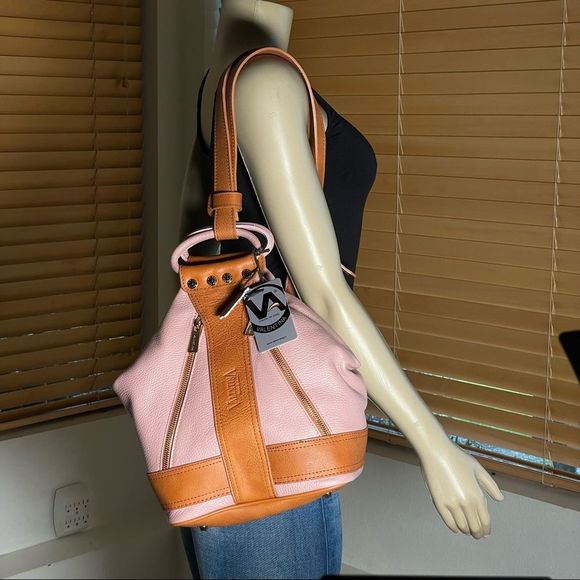 NWT LAST ONE RARE Valentina Sling Backpack Real Italian Leather Convertible Bag - Picture 9 of 16